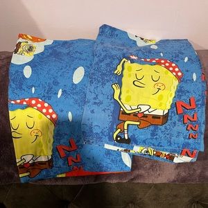Sponge Bob blanket, top sheet and 2 pillow cases